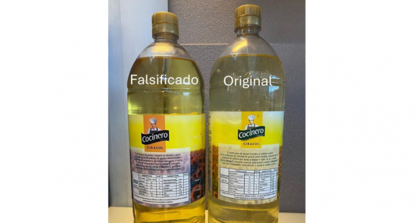 Alertan y prohíben la comercialización de aceite de girasol Cocinero falsificado