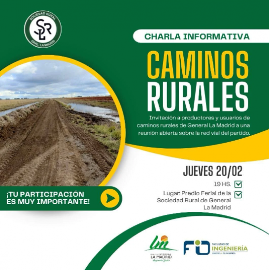 Convocatoria a productores y usuarios de Gral. La Madrid por los caminos rurales