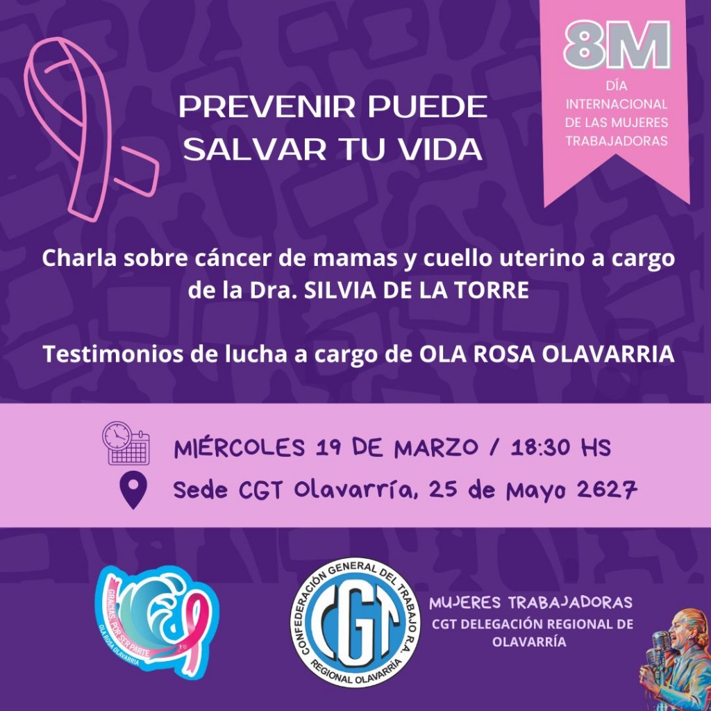Charla sobre el cáncer de mama y del cuello uterino