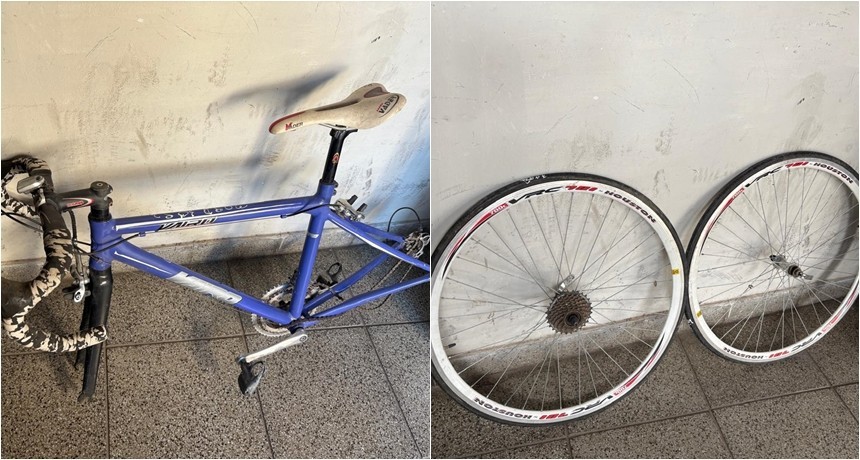La policía busca a la persona propietaria del cuadro de una bicicleta y unas llantas