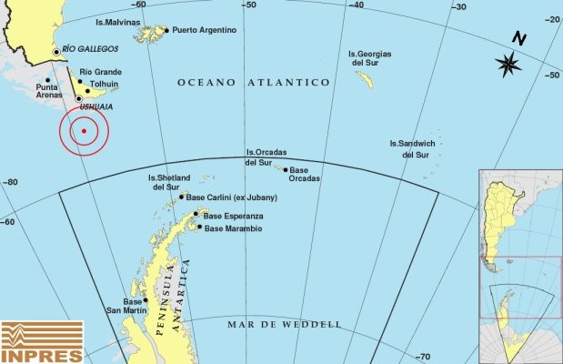 Ushuaia: el alerta por tsunami se localiza a 75 kilómetros