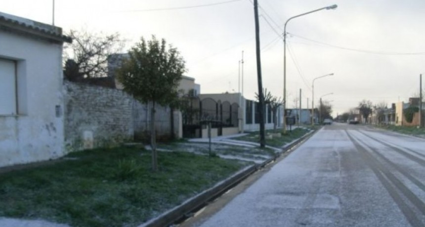 Anuncio de nieve en Olavarría