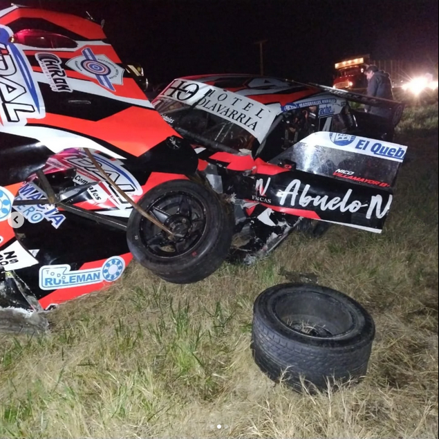El equipo de Nico Villamayor se accidentó en la ruta 205