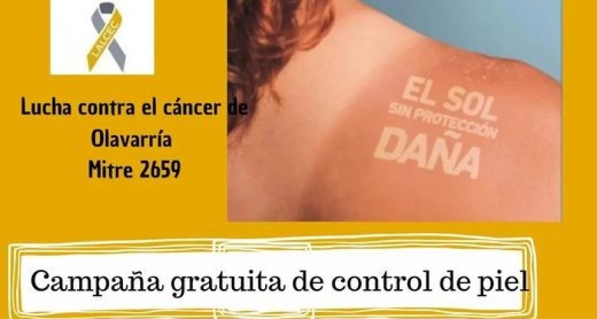La próxima semana hay campaña por el cáncer de piel, ya están dando turnos