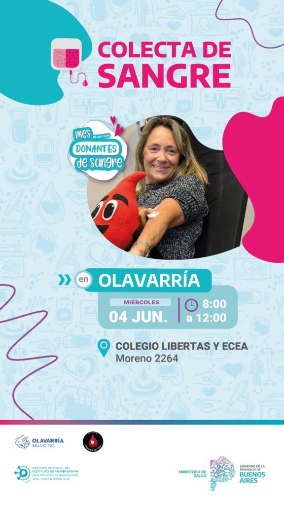 Miércoles: nueva colecta de sangre de donantes voluntarios