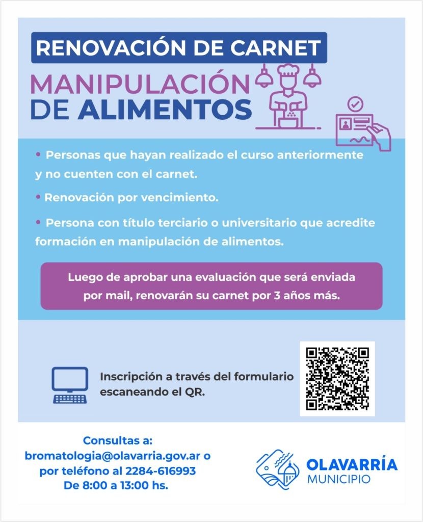 Renuevan carnets de manipuladores de alimentos, sin taller previo