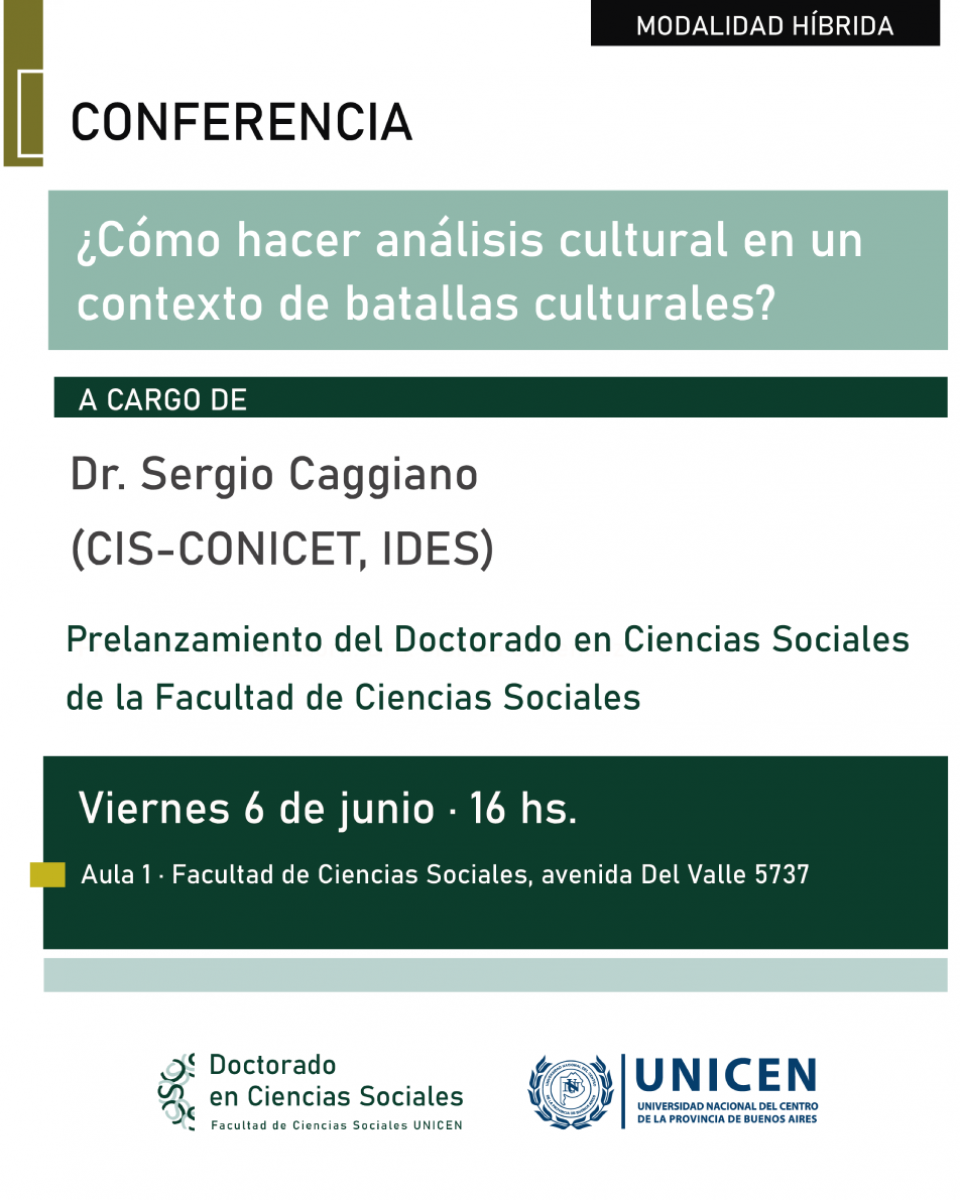 Conferencia abierta en la Facultad de Ciencias Sociales